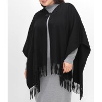 Poncho with cape, black