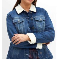Jeansjacke m. Teddy-Webpelz, blue Denim