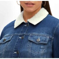 Jeansjacke m. Teddy-Webpelz, blue Denim