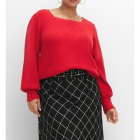 Pullover m.Schmuckschnürung, mohnrot