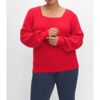 Sweater with lacing, red