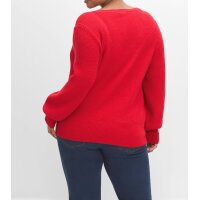 Sweater with lacing, red