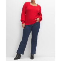 Sweater with lacing, red