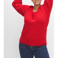 Sweater with lacing, red