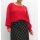 Sweater with lacing, red
