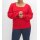 Sweater with lacing, red