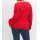 Sweater with lacing, red