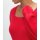 Sweater with lacing, red