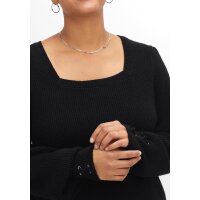 Pullover m.Schmuckschnürung, schwarz