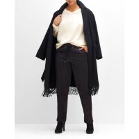 Suede joggers with decorative seam, black