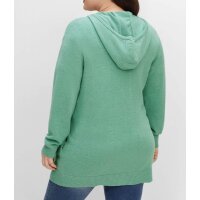 Reißverschluss-Strickjacke m. Kapuze, salbeigrün