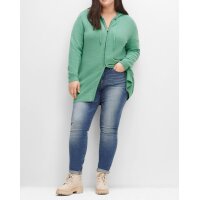 Reißverschluss-Strickjacke m. Kapuze, salbeigrün