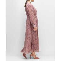 Maxi-Chiffonkleid, rosé gemustert