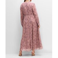 Maxi-Chiffonkleid, rosé gemustert
