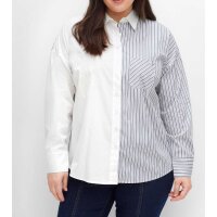Hemdbluse, weiß-gemustert
