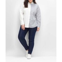Hemdbluse, weiß-gemustert