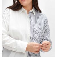 Hemdbluse, weiß-gemustert