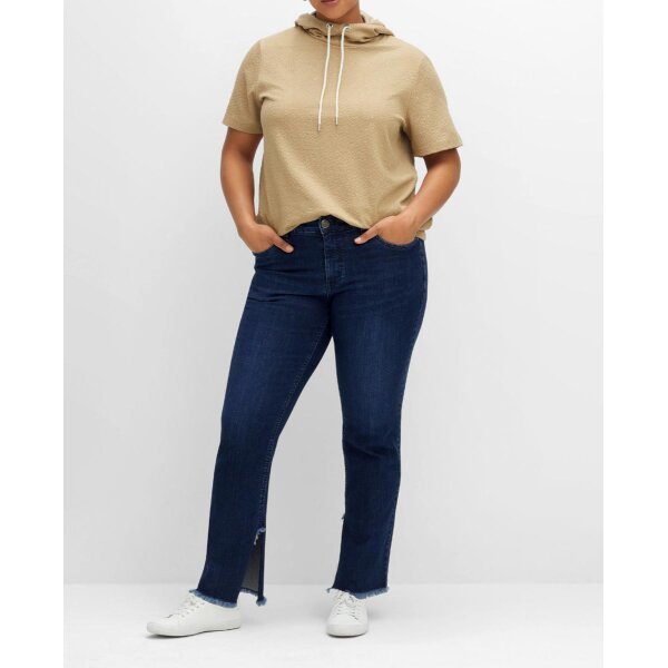 Jeans mit geschlitztem Innensaum, dark blue Denim
