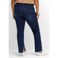 Jeans mit geschlitztem Innensaum, dark blue Denim