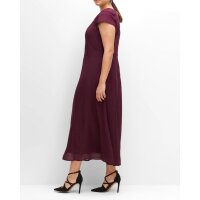 Satin-Chiffon-Abendkleid m. Pailletten, aubergine