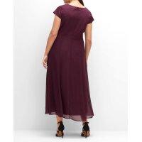 Satin-Chiffon-Abendkleid m. Pailletten, aubergine