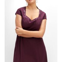 Satin-Chiffon-Abendkleid m. Pailletten, aubergine