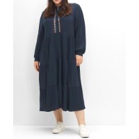 Jerseykleid im Boho-Stil, mit Stufenrock, marine