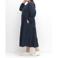 Sukienka z jerseyu w stylu boho, spódnica warstwowa, niebieska