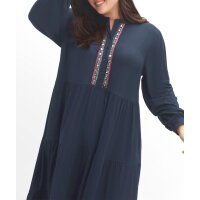 Sukienka z jerseyu w stylu boho, spódnica warstwowa, niebieska