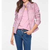 Designer-Lammnappalederjacke, rosé-used