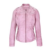 Designer-Lammnappalederjacke, rosé-used