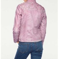Designer-Lammnappalederjacke, rosé-used