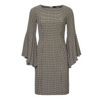 Dress, cream-olive-black