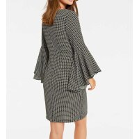 Dress, cream-olive-black