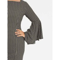 Dress, cream-olive-black