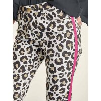 Stretch-Twillhose, leo-bedruckt
