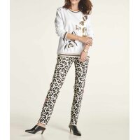 Stretch-Twillhose, leo-bedruckt
