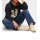 Kapuzensweatshirt mit Animal-Frontdruck, schwarz