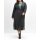 Knit coat with ribbed structure and tie belt, smoke grey