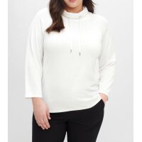 Pullover m.Stehkragen und Tunnelzug, offwhite