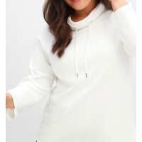 Sweter ze stójką i ściągaczem, ecru