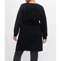 Long-Shirtjacke m. dekorativem Gürtel, schwarz