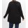 Longstrickjacke mit Kragen in Felloptik, schwarz