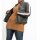 Biker-Lederjacke mit Kontraststreifen, blau-used