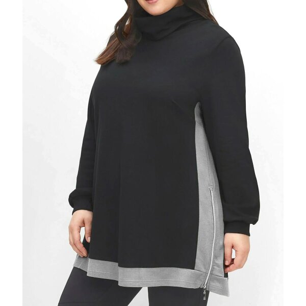 Bluza z kontrastową wstawką, czarna