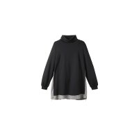 Sweatshirt m. Kontrasteinsätzen, schwarz