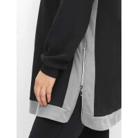 Bluza z kontrastową wstawką, czarna