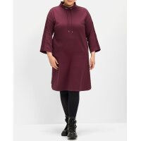 Sweatkleid m.Streifentape an Arm, weinrot