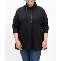 Sweatshirt  in A-Linie, mit Taschen und Kragen, schwarz