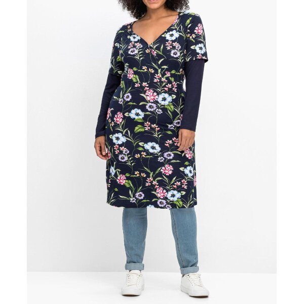 Marken-2-in-1-Jersey-Kleid, marine-bedruckt